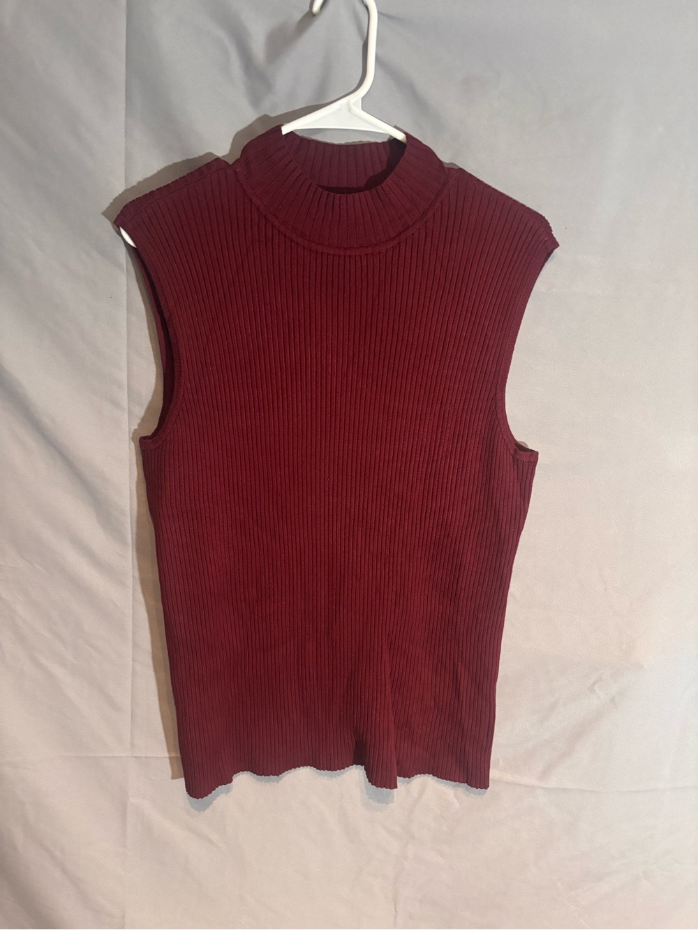 Cato Ribbed Mock Neck Tank - Burgundy Size 22/24W